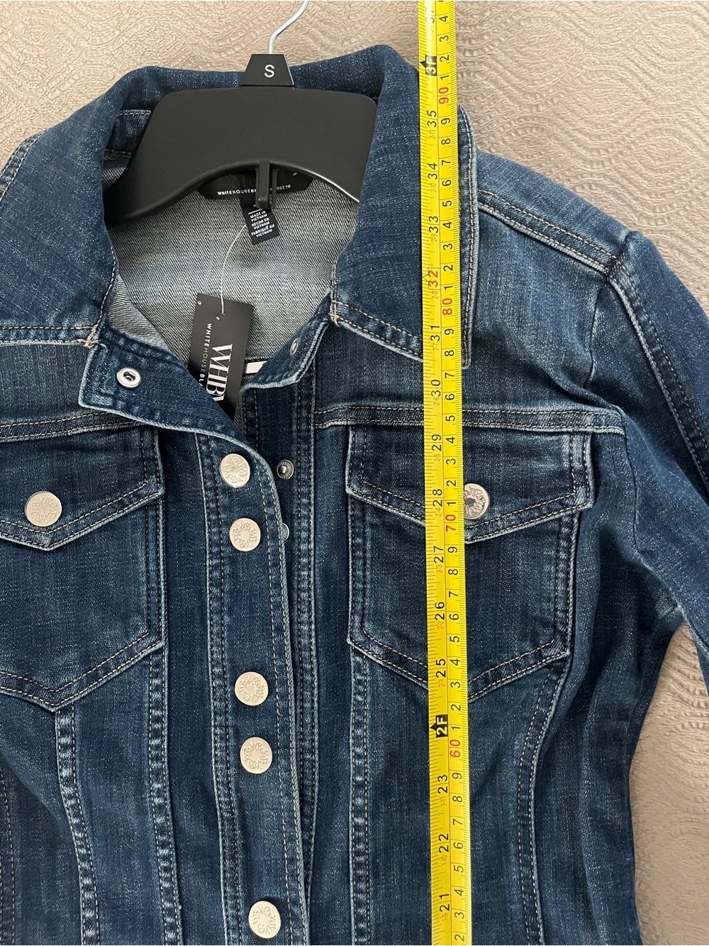White House Black Market Dark Wash Denim Shacket Dress size 2 - Picture 4 of 10